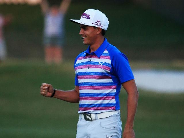 Rickie Fowler moments after winning the Players